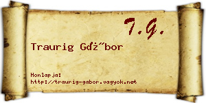Traurig Gábor névjegykártya